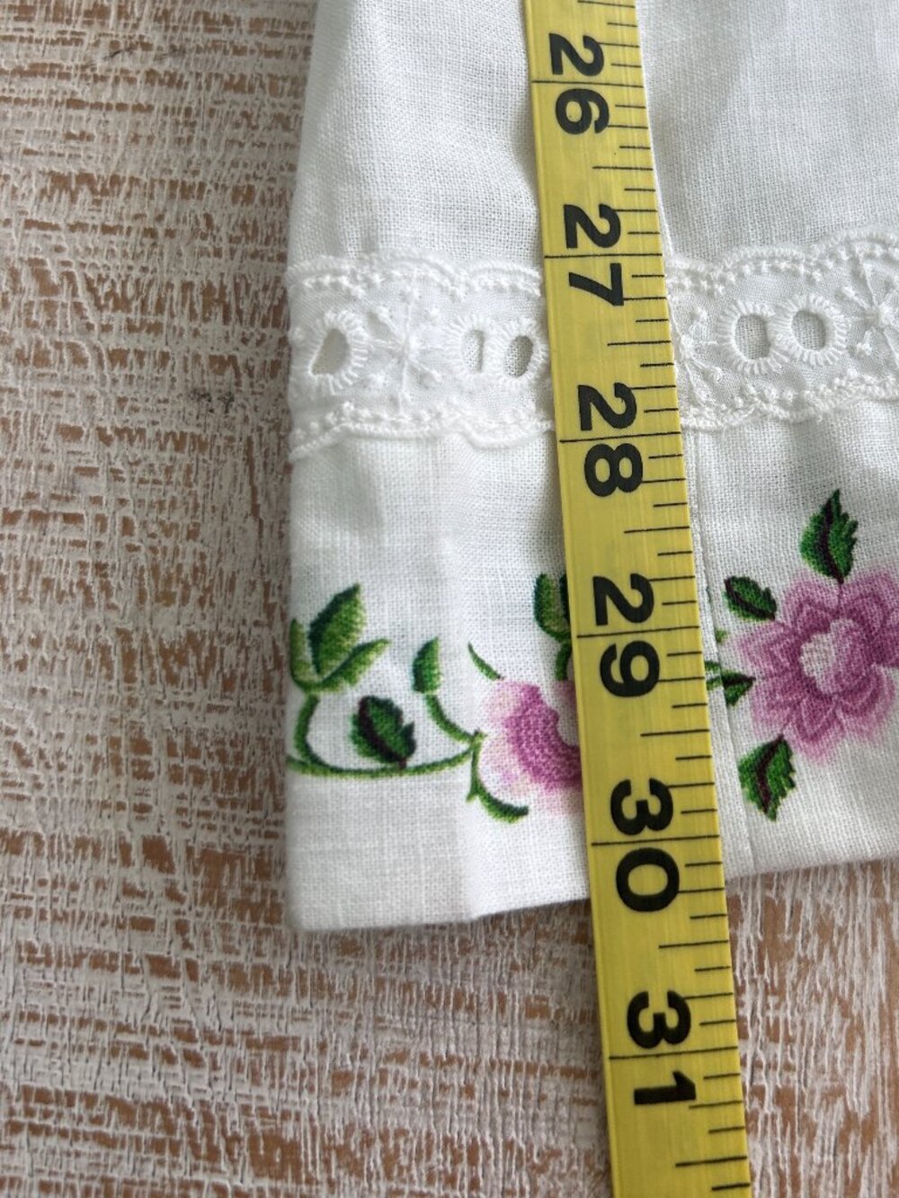 Farm Rio Folk Floral Linen Blend White Short-Sleeve Wide-Leg Jumpsuit Small NWT - Picture 15 of 16